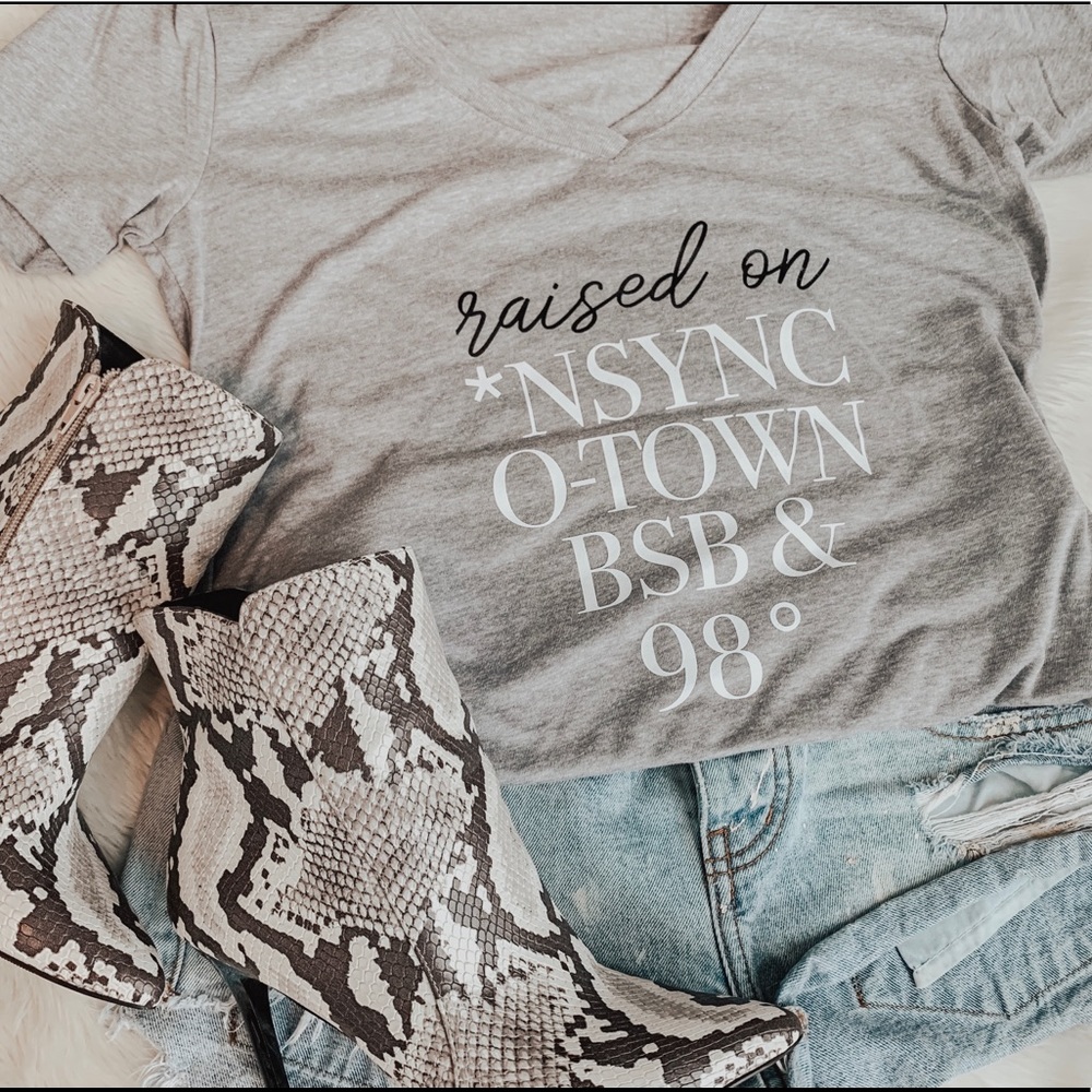 Raised on Boy Bands tee (*NSYNC, BSB, 98 degrees)